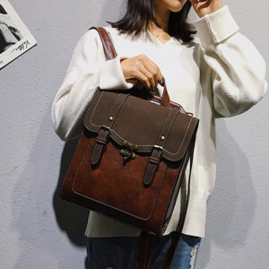 Vintage Pu skóra kobiet plecak plecaki w stylu Preppy moda tornister College dziewczyna plecak torby na ramię Mochila Feminina